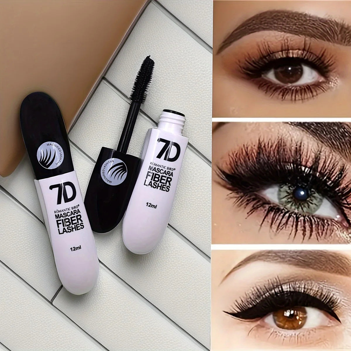Mascara 7D Fibre Waterproof – Effet Allongeant & Anti-Bavures