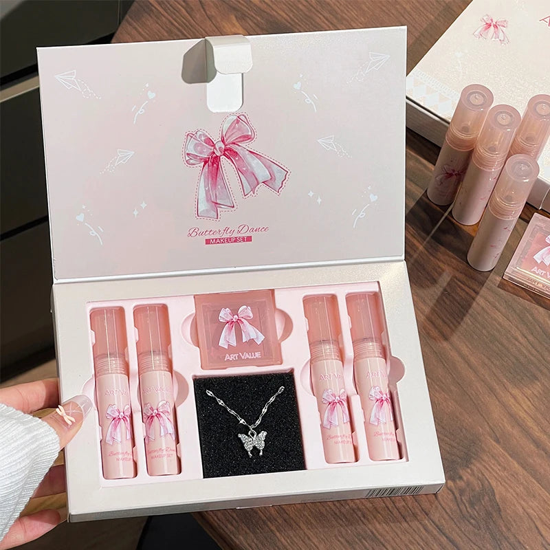 Coffret Maquillage 6 Lipsticks Mat + Palette Blush – Idéal Cadeau