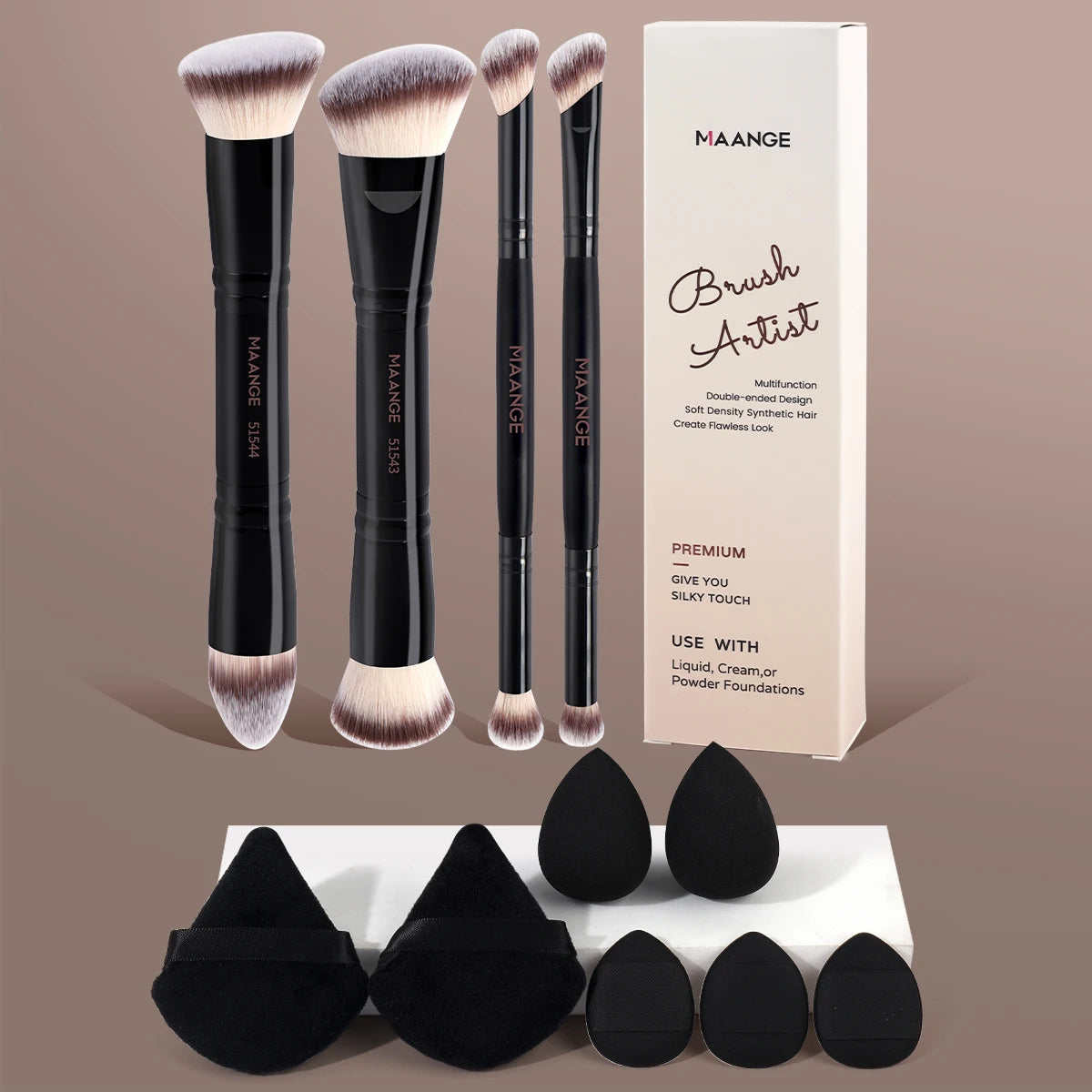 Makeup brush and beauty blender set for women, 11pcs