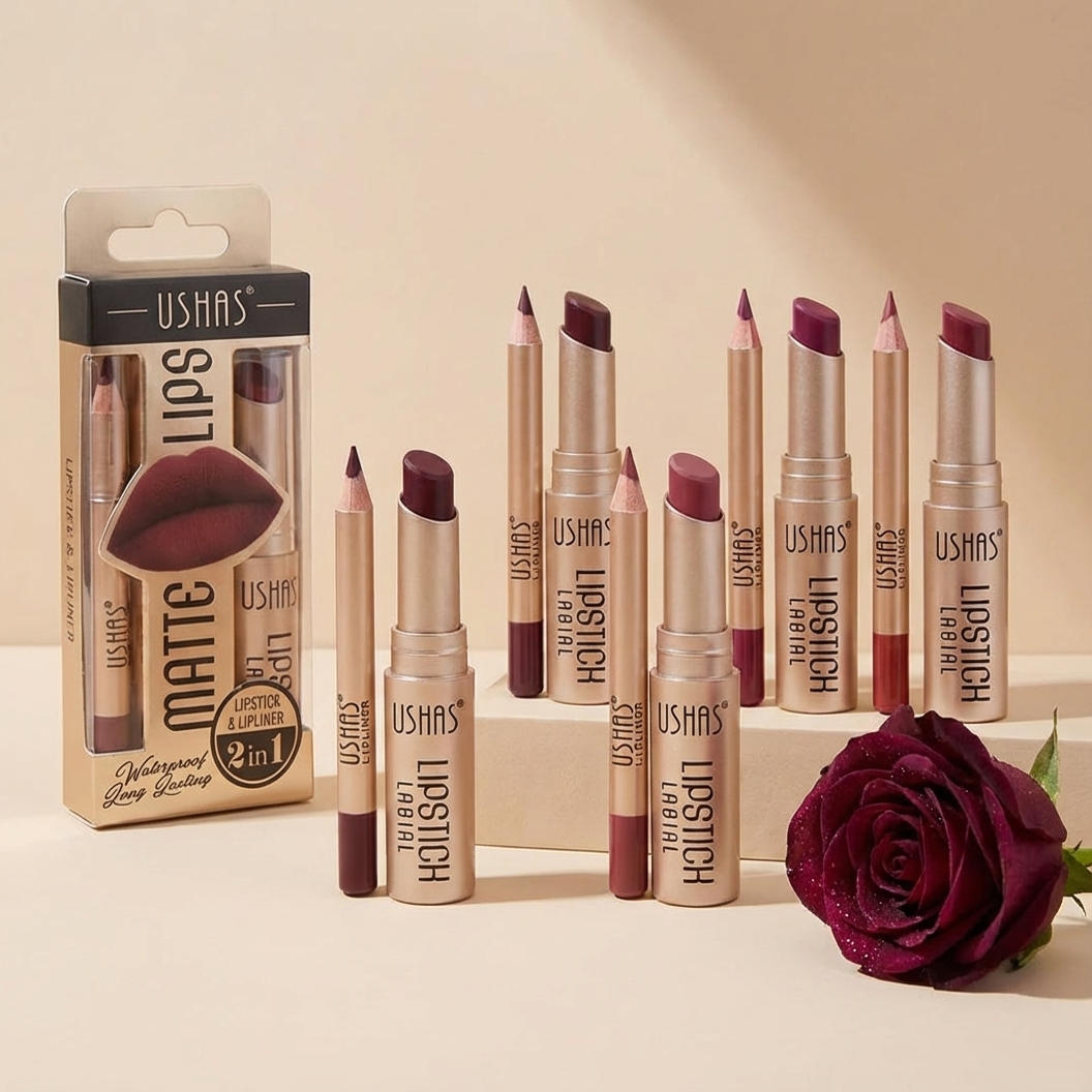 Coffret 12 Lip Liners + Lipsticks Mat – Tenue Longue Durée