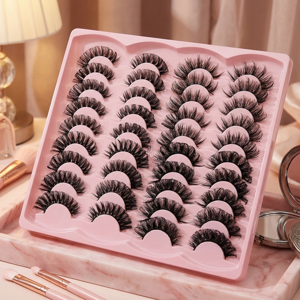 20 pairs Dramatic Volume 3D Faux False Eyelashes for Natural Looking Eyelash Extensions and Makeup