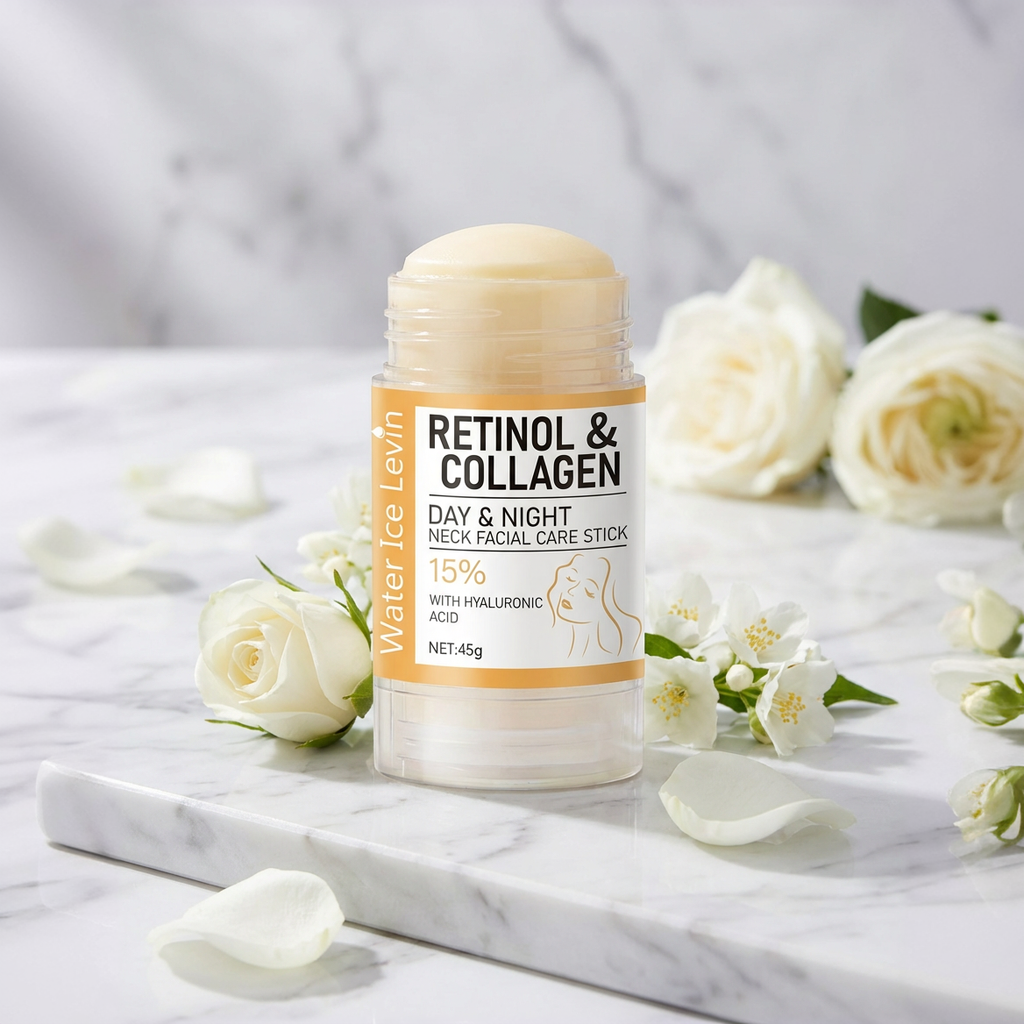 45g Retinol and Collagen Day and Night Neck Cream Facial Stick, Hydrating, Moisturizing, Non-Greasy, Easy to Absorb, Mild and Non-Irritating, Deep Absorption!